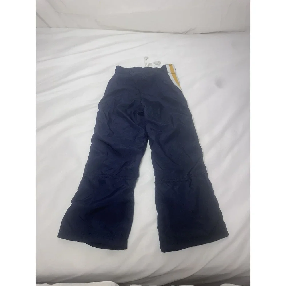 Carter's Boys Size 6 Navy Blue Snow Pants Yellow Stripe Insulated Ski